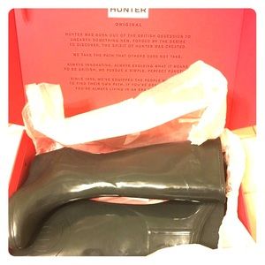 Brand new Hunter gray wedge rain boots